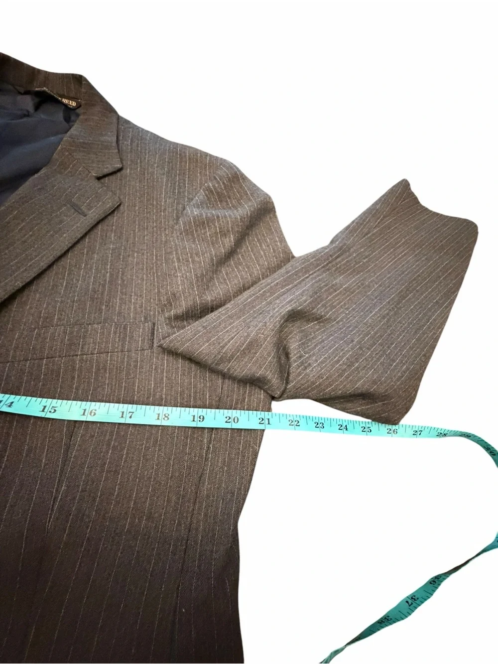 Austin Reed Of Regent Street Mens May Blue Pinstripe Suit Coat Wool Blazer 42”